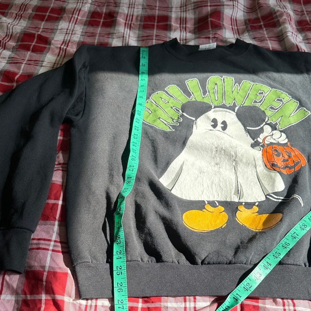 Vintage Mickey mouse Halloween Ghost Sweatshirt XL unisex print on both sides - Picture 16 of 16